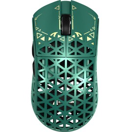 ATTACK SHARK R5Ultra 8K Carbon Fiber Wireless Gaming Mouse with 42000 DPI -PAW3950 MAX Sensor -39g Ultra-Lightweight-Nordic 52840 MCU Chip-Wired/BT/2.4GHz Wirelss Programmable Mouse for PC/Mac (Green)