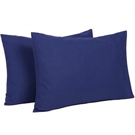 Toddler Cot Bed Pillow Cases, Baby Pillowcase Plain Cotton Soft Pillows Cover Set, Girl Vegan Beeding 2 Pack Navy Pillowcases 40x60 cm for Kids Travel, Nursery Beds, Camping