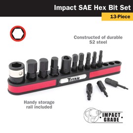 Titan - 13Pc Sae Impact Hex Bit Set (16037)