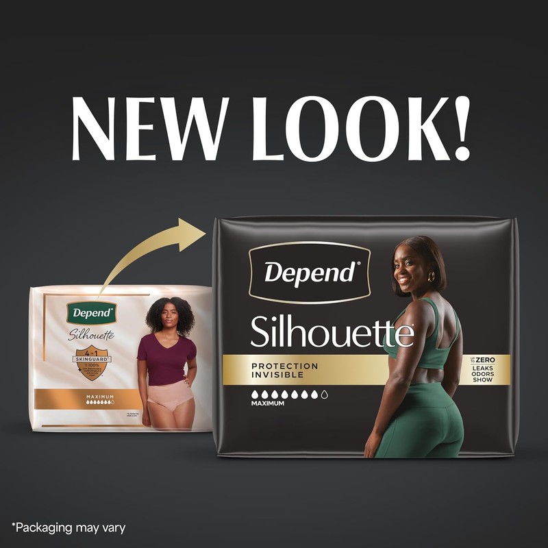 Depend Silhouette Adult Diapers, Incontinence & Postpartum Bladder Leak Underwear