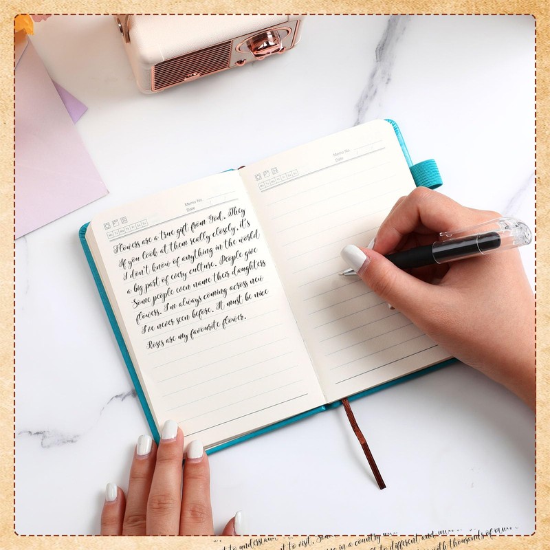 Estune Tree Small Notebooks Pen Leather Lined Pocket Subject Notebooks