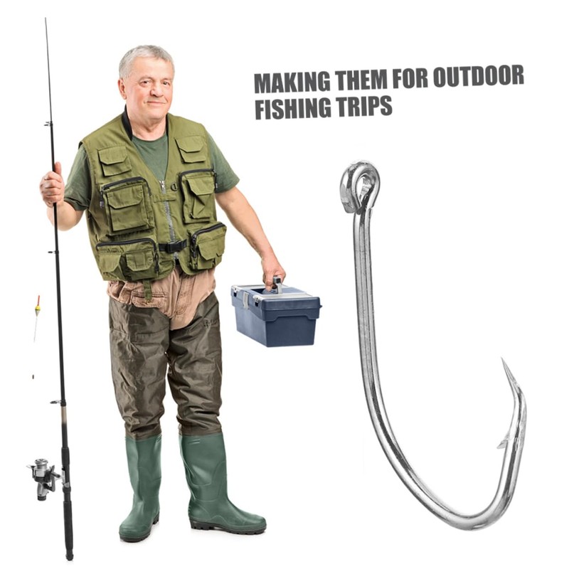 WOONEKY Enhanced Catch Rate 50pcs Stainless Steel Hooks for Catfish