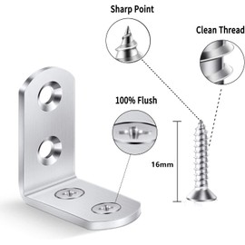 25 Pcs Angle L Bracket Stainless 90 Degree Corner Brace, Sturdy Silver Angle Brackets Heavy Duty for Repairing Furniture (40 * 40mm)