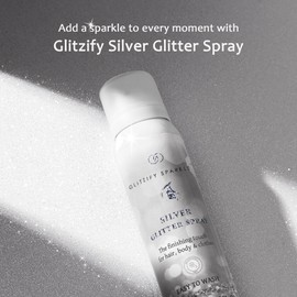 Glitzify Sparkle Glitter Spray 100ML Bottle – Eco-Friendly Silver Glitter for Body, Hair & Clothes | Quick-Dry, Washable, Fragrance-Free | Shimmer with Sustainable Shine