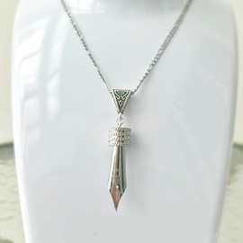 Pen Nib Necklace Pendant in Silver colour designed for MAN writer author journalist as a gift in gift Velvet Pouch with 24 inch stainless steel chain