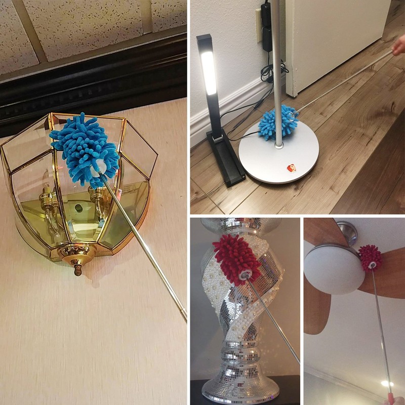 KissDate Microfiber Extendable Hand Dusters Washable Dusting Brush with Telescoping
