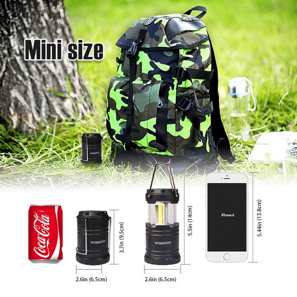 LED Lantern Mini 4 Pack, Camping Lanterns with 12 AAA