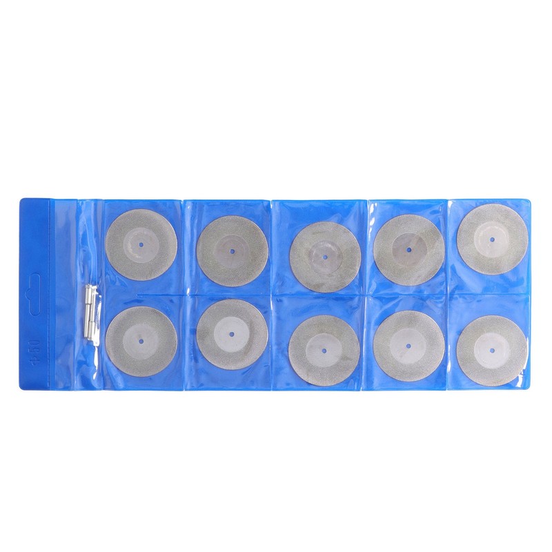 10PCS Thin Diamond Cutting Disc with Rod Round Grinding Sanding