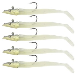 Soft Fishing Lures, 5Pack Soft Plastic Lures, Jig Head Soft Fishing Lures, Paddle Tail Swimbaits Lures, Jerk Bait Lures, Fishing Lures For Bass Trout Redfish Saltwater Freshwater (B)