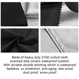 RIAYOOE Exercise Bike Cover for Peloton Stationary Bike Upright Indoor Cycling Protective Cover Dustproof Waterproof Sunshine-Proof Out Door Bike Cover Black