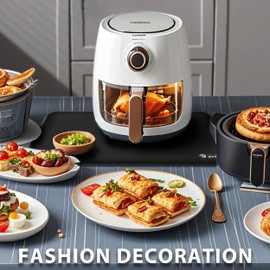 ZJTAPE Feuerfeste Unterlage, Hitzeschutzmatte - 50x30cm, Hitzebeständige Matte für Arbeitsplattenschutz, Rutschfest & Wasserdicht Silikonmatten für Mikrowelle, Airfryer, Kaffeemaschine