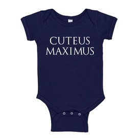 Cuteus Maximus Latin Baby One Piece Bodysuit NB Navy Blue