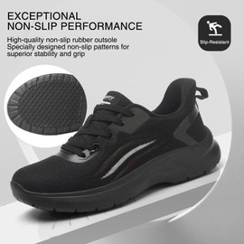 Treesky Non-Slip Work Shoes for Women – Lightweight & Comfortable, Ideal for Restaurants, Kitchens, and Food Service Staff Black