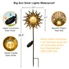 HOMEIMPRO Sun Solar Lights Garden Outdoor,Crackle Glass Globe Stake Lights,Waterproof