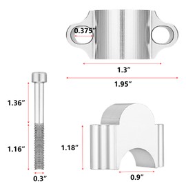 Silver 7/8" Handlebar Risers 30mm Height Mount Clamp Kit Compatible with Motorcycle ATV Kawasaki Honda Suzuki Yamaha Dirt Bike