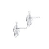 Elli Women's Silver 925 Sterling Silver Xilion Cut Feather Stud