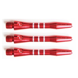 THOR-DARTS Unisex - Adult TD_S_alu_red35_3Stripes_3 Shaft, Red Short, 1 Set