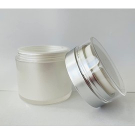 1.7 oz/ 50 ml White Airless Refillable Jar - leak proof, shatterproof - for home or travel (6)
