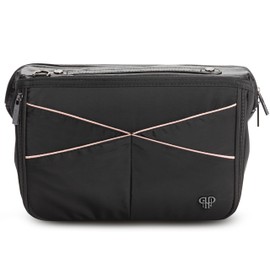 Littbag Handbag Organizer with Patented LED & Auto 60-sec Shutoff - Featured in Oprah's Favorite Things – Purse Organizer with 12 Compartments, Clear Pockets, Zippered Privacy Pocket & More (Blush)