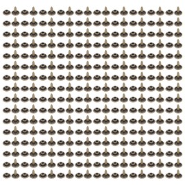 500set Metal Studs Rivets 8mm DIY Iron Double Flat Burr Free Rounded Polished Electroplating Leather Hardware Supplies Bronze