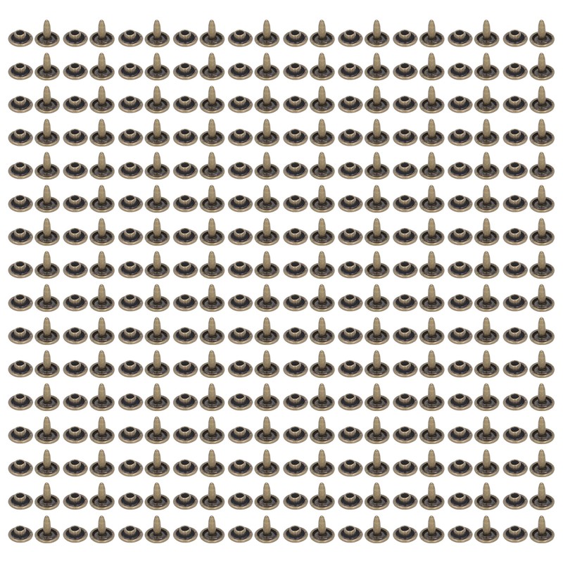 500set Metal Studs Rivets 8mm DIY Iron Double Flat Burr