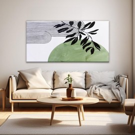 TAIJXAGSG Canvas Art Wall Decor Boho Green Wall Art For Living Room Modern Century Canvas Prints Paintings Pictures Botanical Bohemain Wall Art For Hotel Home Wall Artwork 24x48 Inch