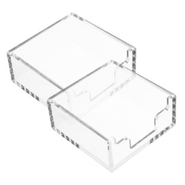 Ciieeo 2pcs Note Box Memo Pads Notetaking Tablet Note Pad Memo Dispenser Notes Memo Cube Clear Pen Holder Notepad Transparent Memo Pad Memotenz Office Desktop Carton Acrylic