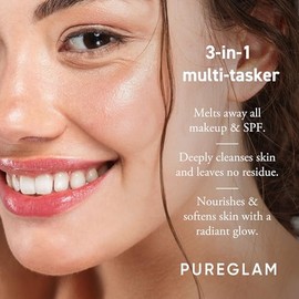 PureGlam Cleansing Balm Makeup Remover: Effortlessly Melts All Makeup & SPF - Travel Size Makeup Melting Balm - Gentle & Nourishing for All Skin Types