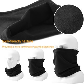 Oscenny Snood Bright Durable Double Layer Snoods Soft Lined Fleece Breathable Windproof for Men Women Keep Warm Scarf Neck Warmer for Skiing Cycling Camping Jogging Moto Winter (Black)