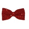 Mini Satin Hair Bow (Alligator Clip, Red Sequins)