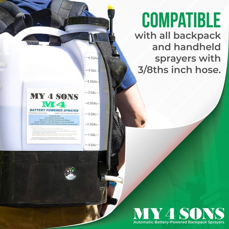 My4Sons Adjustable Telescoping Wand Compatible with Any Backpack Sprayer with