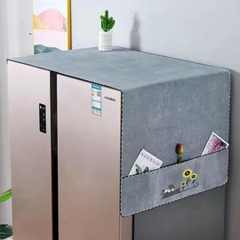 Refrigerator Dust Proof Cover with Storage Pockets Fridge Dust Cover Washer And Dryer Top Cover 71IN x 27IN / 180CMx68CM(LxW)