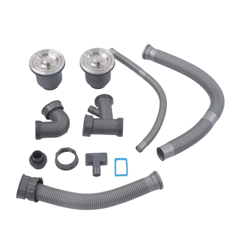 Sink Double Hose Drain Kit PVC Multiple Deodorants Expandable Kitchen