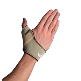Thermoskin Flexible Thumb Left Splint, Beige, Easily molds to Wrist & Thumb, Size Medium