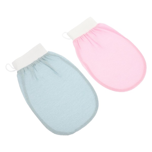 Healeved 2pcs Exfoliating Scrubber Gloves for Body Cleaning Rayon Material