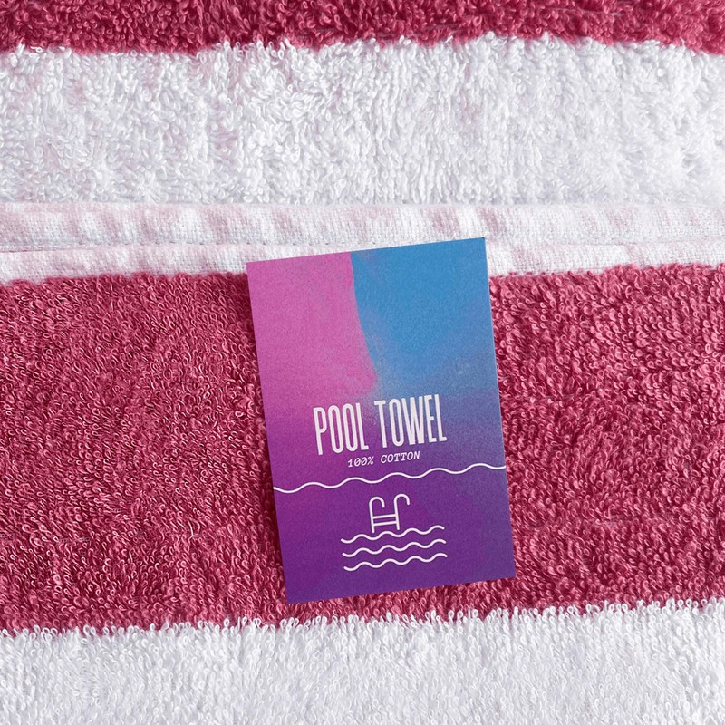 Beyond Happy Cabana Stripe Beach Towel, Pink Stripe, Giant Size