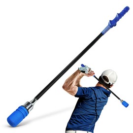 Sukubiui Golf Swing Trainer, Click Stick Golf Swing Training Aid for Inertia & Swing Rhythm Practice, Weighted Golf Trainer with Comfort Grip Helps Enhance Strength & Maintain Good Grip Habits, Blue