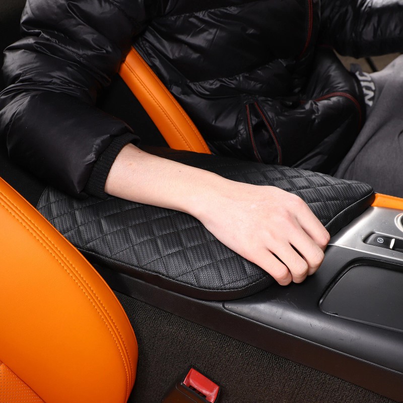 carpart2021 PU Leather Armrest Cushion Cover Center Console Box Pad