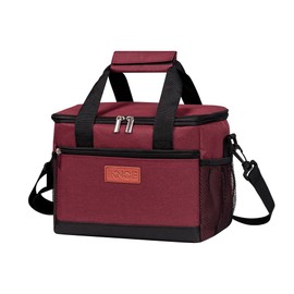 iknoe Large Foldable Cooler Bag, 8.5L Insulated Lunch Bag, Leakproof Lunch Cooler Tote with Multi-Bag Design Suitable for Beach, Picnic and Office Use,Red 15-Can