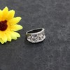 White Gold Plated Flower Butterfly Rings Wide Band Butterflies Wedding