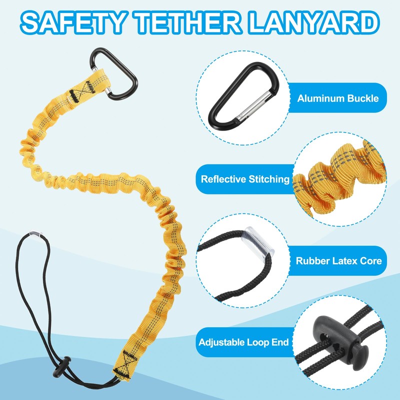 MECCANIXITY Retractable Tool Lanyard 3ft with Single Aluminum Buckle and