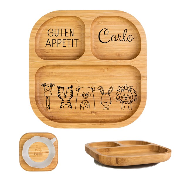 wunderwunsch - Personalised Baby Plate with Suction Cup - Practical