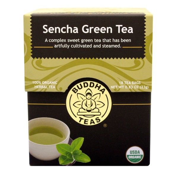 Buddha Teas Sencha Tea, 18 Count (Pack of 6)