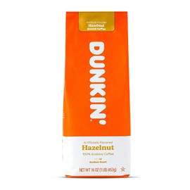 Dunkin' Donuts Coffee Hazelnut 16 OZ Bag, Pack of 1