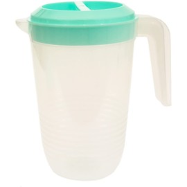 Plastic 2 Litre Reusable Multi Purpose Jug with Coloured Lid for Water Picnic Juice (Green Lid)