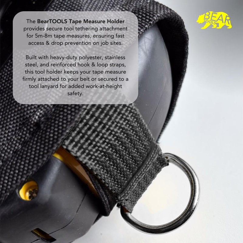 Tape Measure Holder with Belt Clip – Secure Tool Tethering
