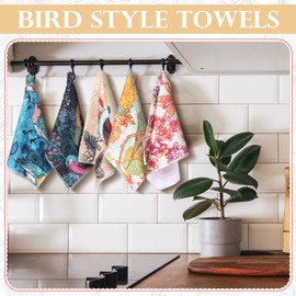 Noveread 36 Pack Reusable Paper Towels Washable Paperless Towels Rolls Reusable Toilet Bidet Bulk Flannel Cotton Cloth Wipes Bathroom Napkins with Cardboard(Multicolor,Bird Style)