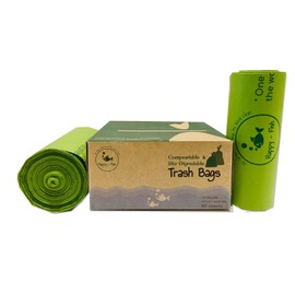 1.75-gallon (6.6L) Compostable, Extra-Thick Countertop Waste Bin Bags| Unscented Leak Proof Bags for Office, Home, Bathroom, Bedroom, Car, Kitchen, Pet(Green)1 Pack| 110 Counts. (1.75 Gallon)