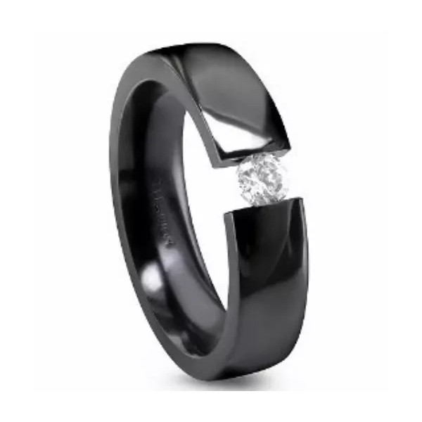 Our Own TITANIUM Black Plated TENSION Highly Polished RING with