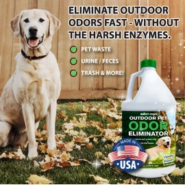 Nature's Freedom Hose-End Outdoor Pet Odor Eliminator – Gallon Enzyme Cleaner with Spray Gun for Yard, Turf, Patios, Kennels, Concrete